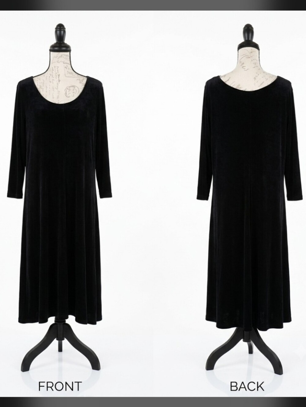 Kiara Slinky Knit Traveler Midi Dress Black Women's XXL
